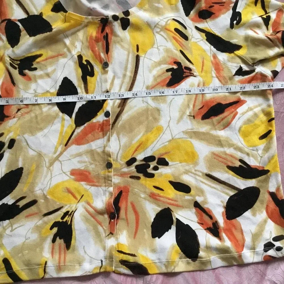 Jones New York Cardigan Women top Plus Orange yellow white black beige SZ 2 X - Picture 5 of 8